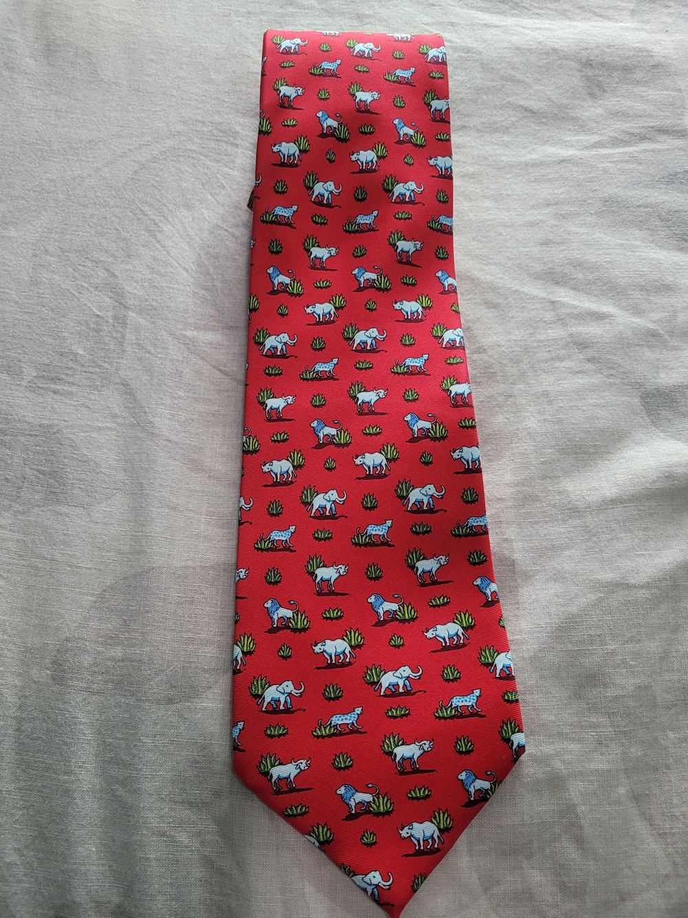 Men's Bird Dog Bay Red Novelty Animal Print Tie